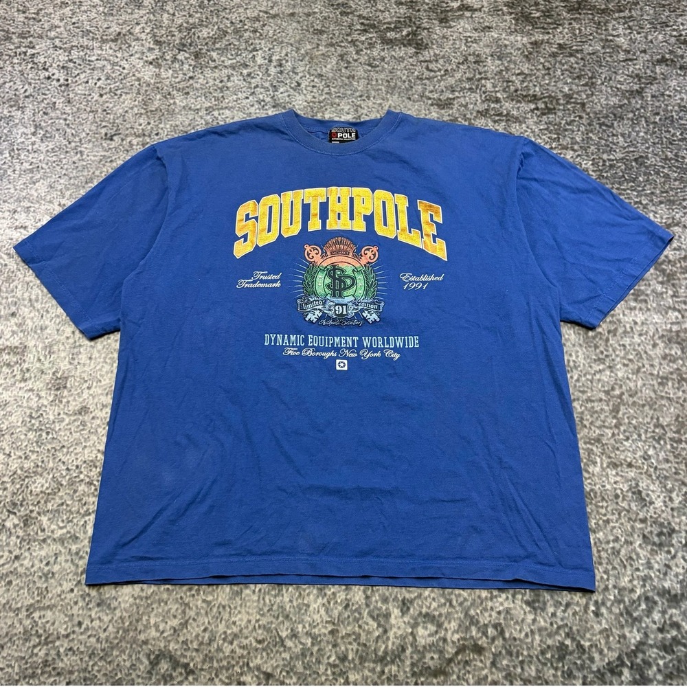 Vintage Southpole T Shirt Mens XXL Blue Hip-Hop Streetwear Graphic Y2K 2000s - Picture 1 of 11